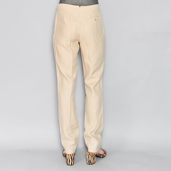 180. RALPH LAUREN COLLECTION Spring Summer 09 Khaki Straight Leg Linen Pants 31" - Picture 5 of 9